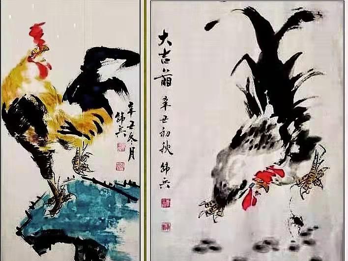 访淮南著名画家韩兵笔下鸿烈鸡|笔墨|张世玉|书画_新浪新闻