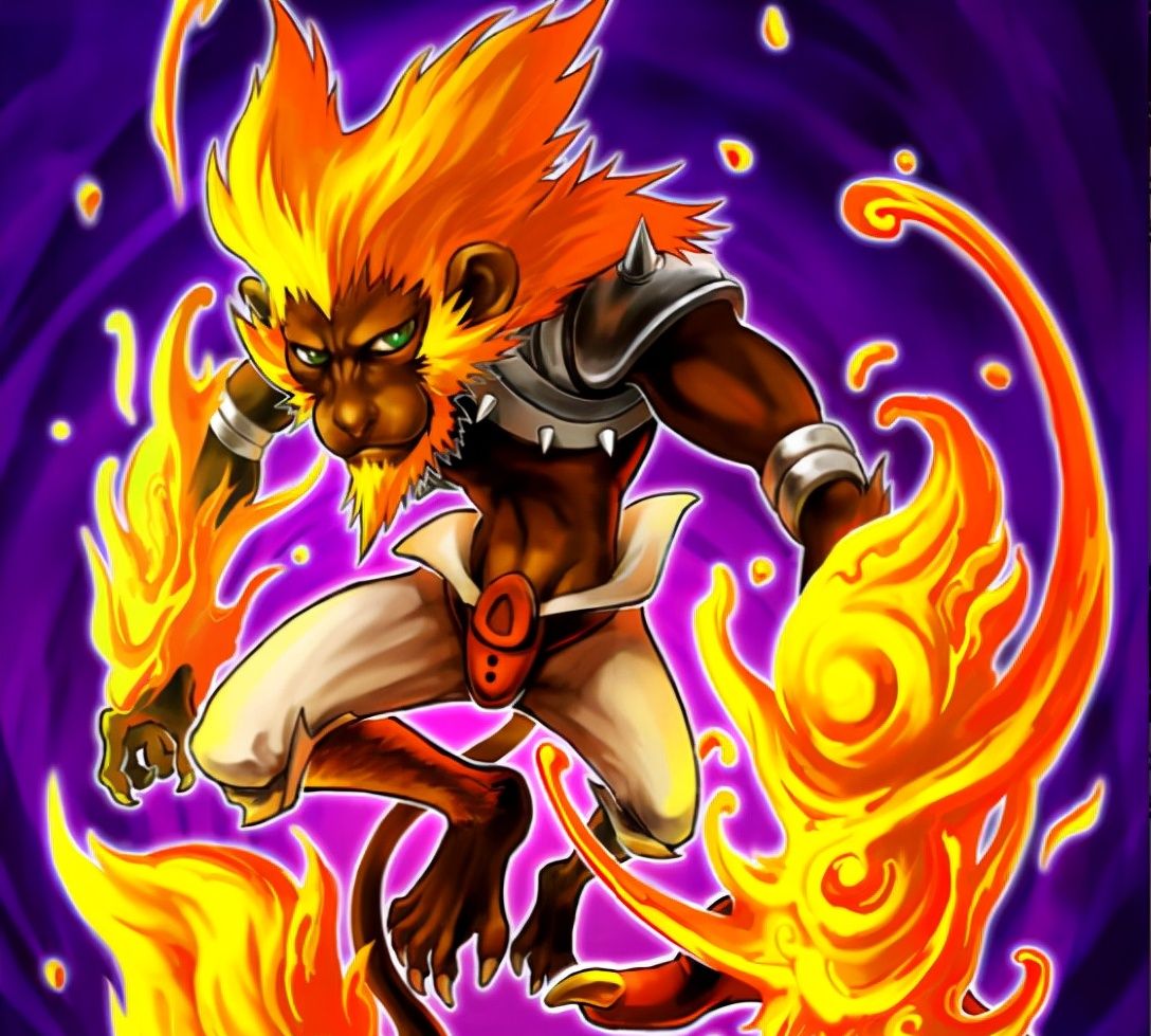 《游戏王》中的炎狱猴撞脸《神奇宝贝》的烈焰猴|游戏王|怪兽|烈焰