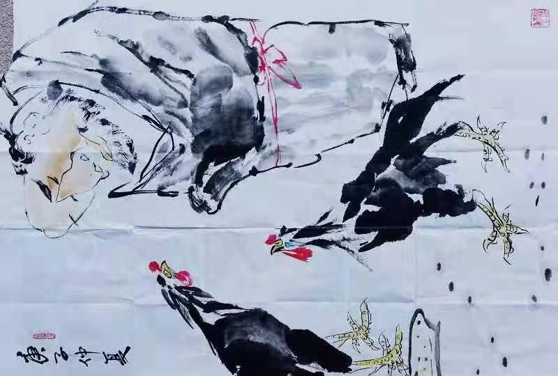 访淮南著名画家韩兵笔下鸿烈鸡|笔墨|张世玉|书画_新浪新闻