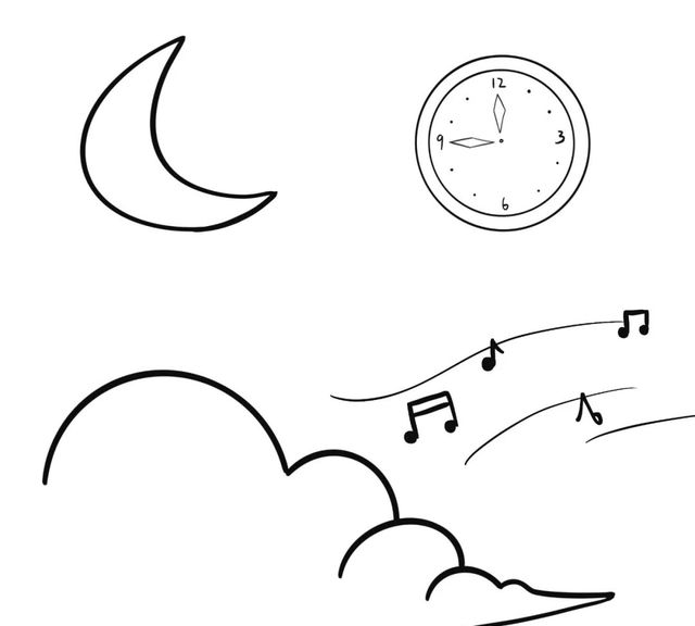 d.深夜月明星稀c.傍晚夕阳西下b.午后透过纱窗的阳光a.