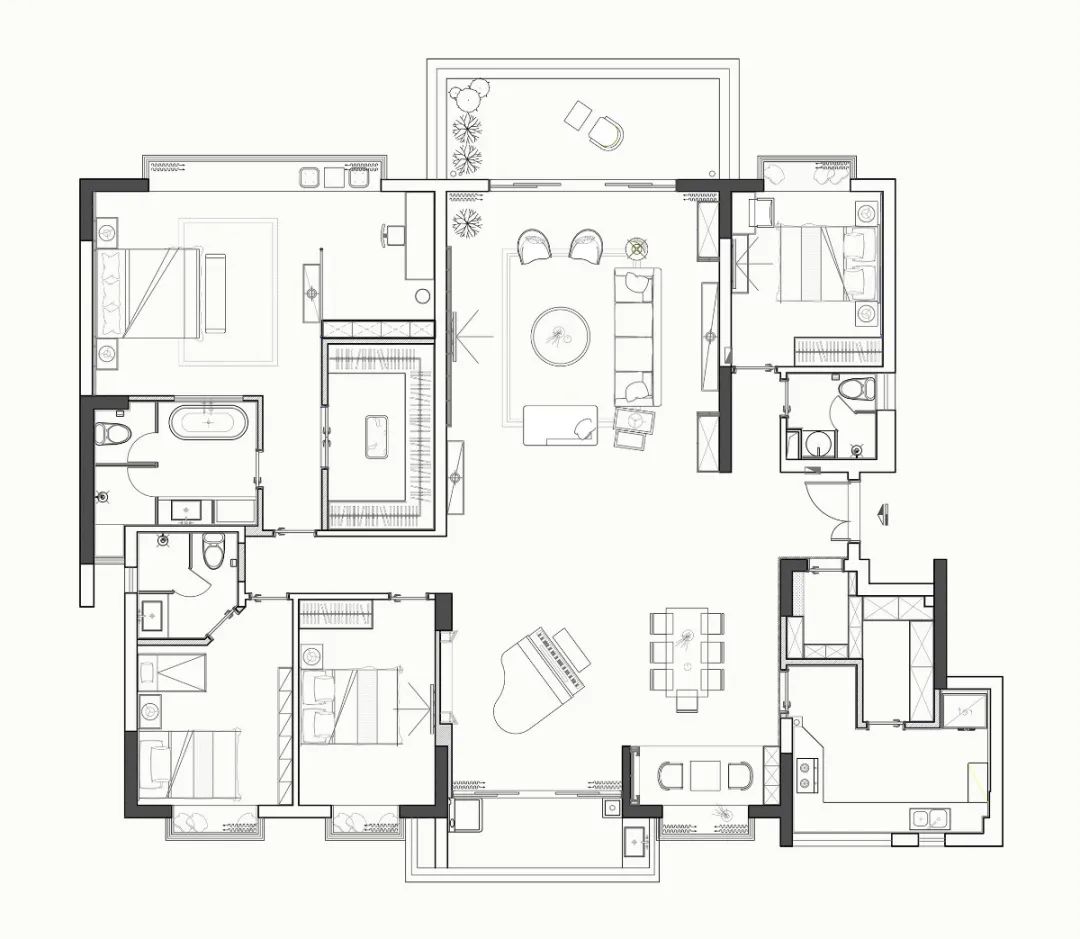 300㎡现代大平层精致清新舒适住起来很舒服