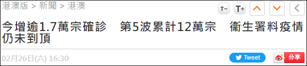 香港新增确诊病例17063例，死亡66例休闲区蓝鸢梦想 - Www.slyday.coM