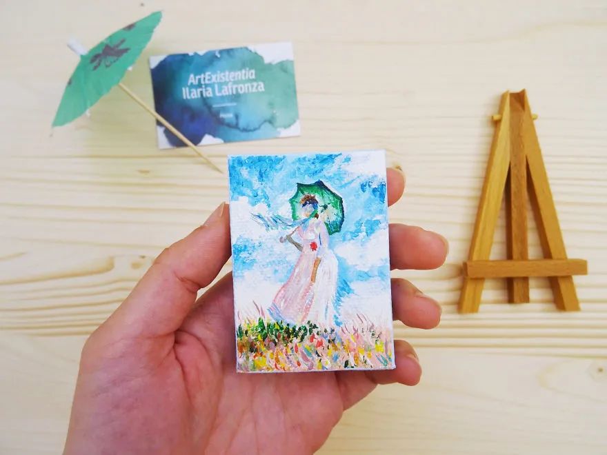 他用手指大小的画布，完美复刻世界名画，作品可爱极了休闲区蓝鸢梦想 - Www.slyday.coM