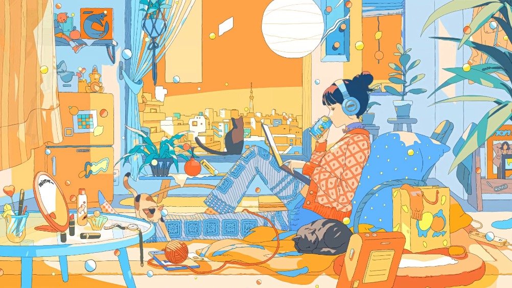 灵感的诞生插画师aorkgk绘制了一支tvc的动画doge鲜亮的糖果色十分