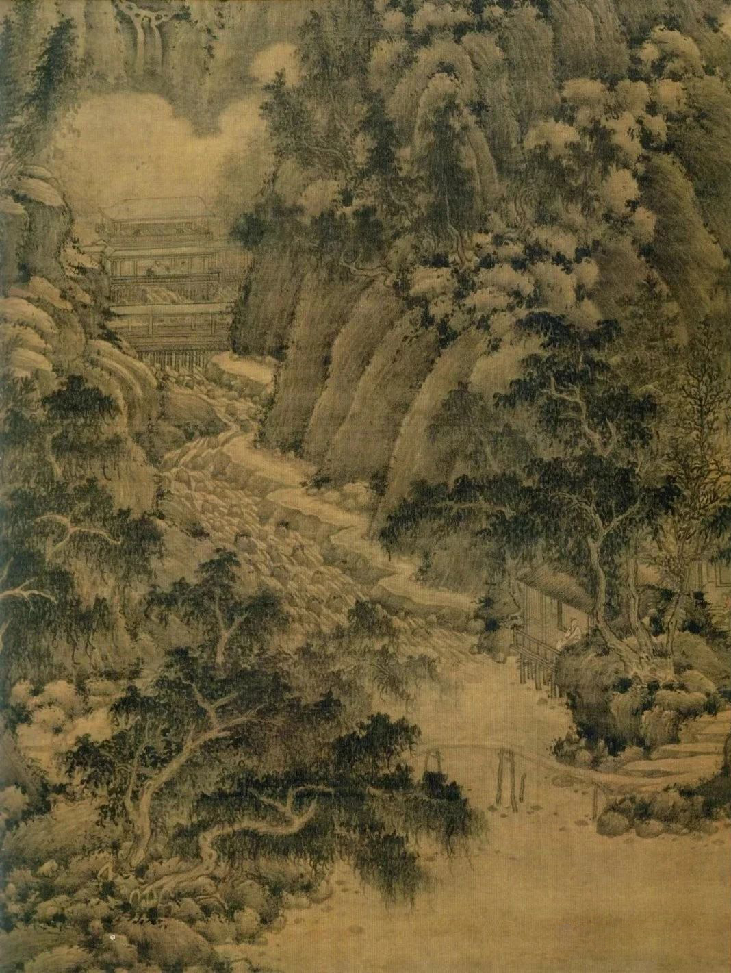 名画记巨然万壑松风图各种松树百姿千态