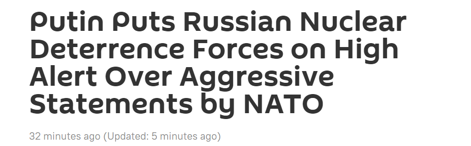 普京命令核威慑力量转入特殊战备状态，美方迅速回应→→休闲区蓝鸢梦想 - Www.slyday.coM