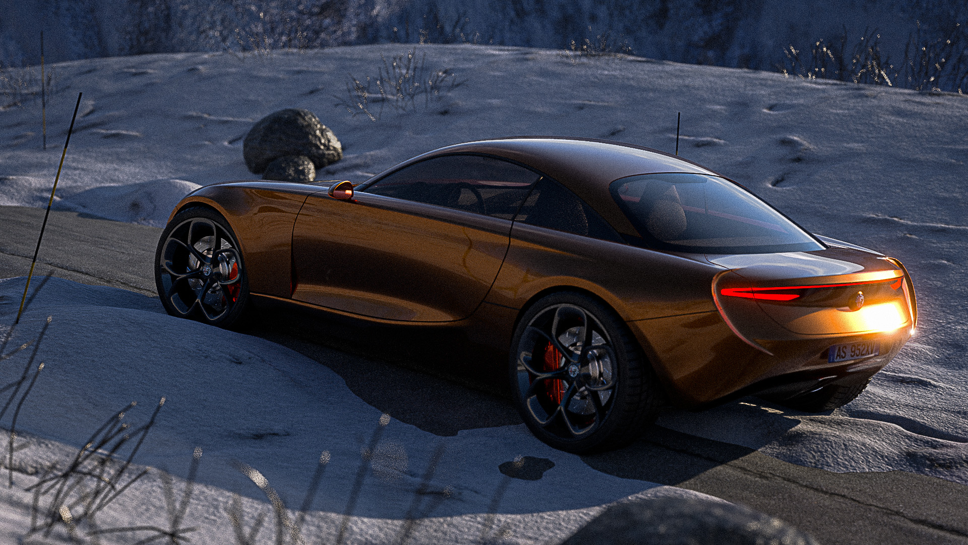 阿尔法·罗密欧Giulia Coupe渲染图曝光