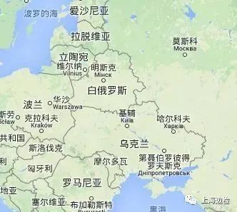 乌克兰 白俄罗斯 波兰 地理位置示意图 图源上海