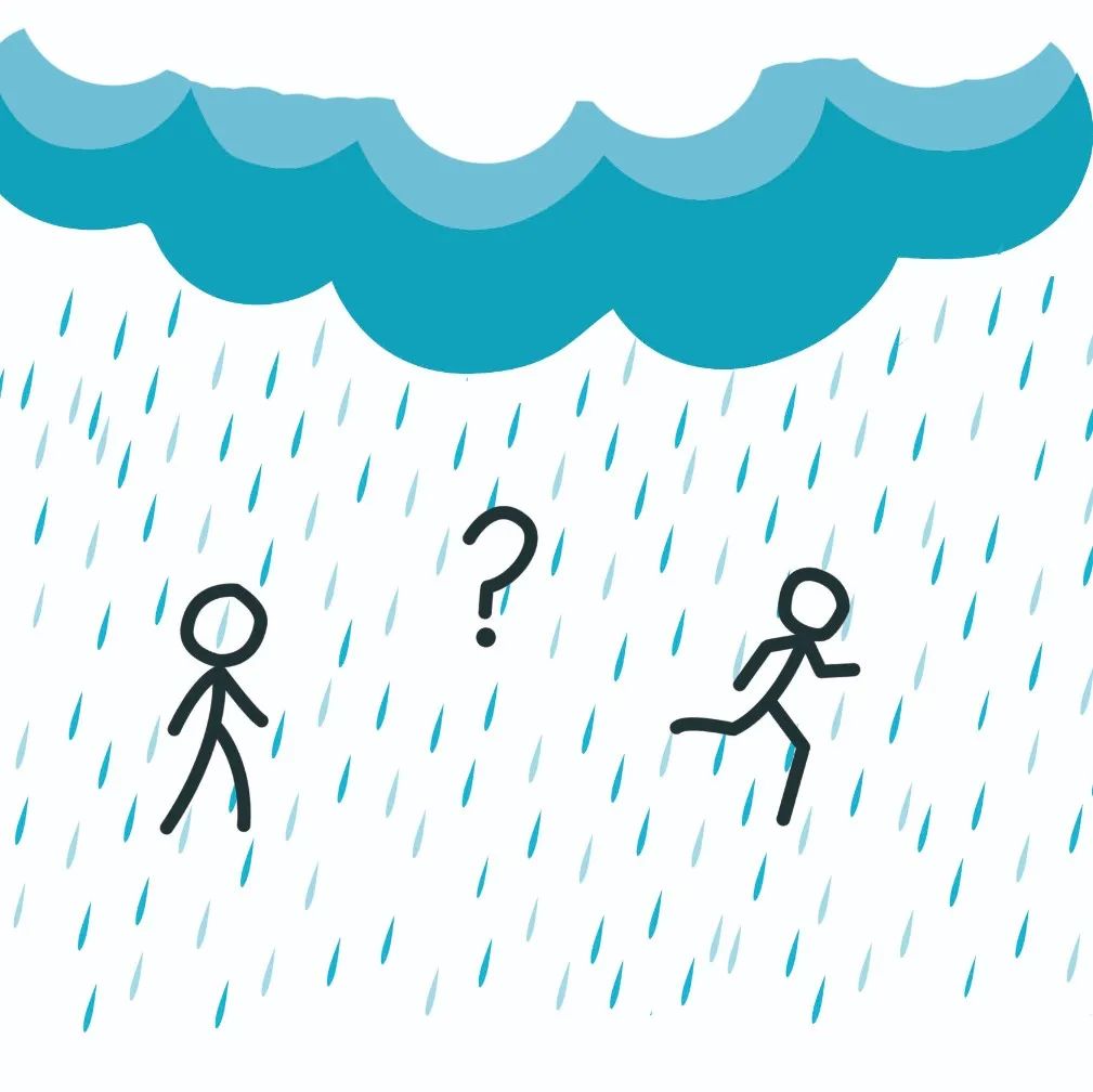 下雨时没伞,人走路淋的雨少还是跑步淋的雨少?