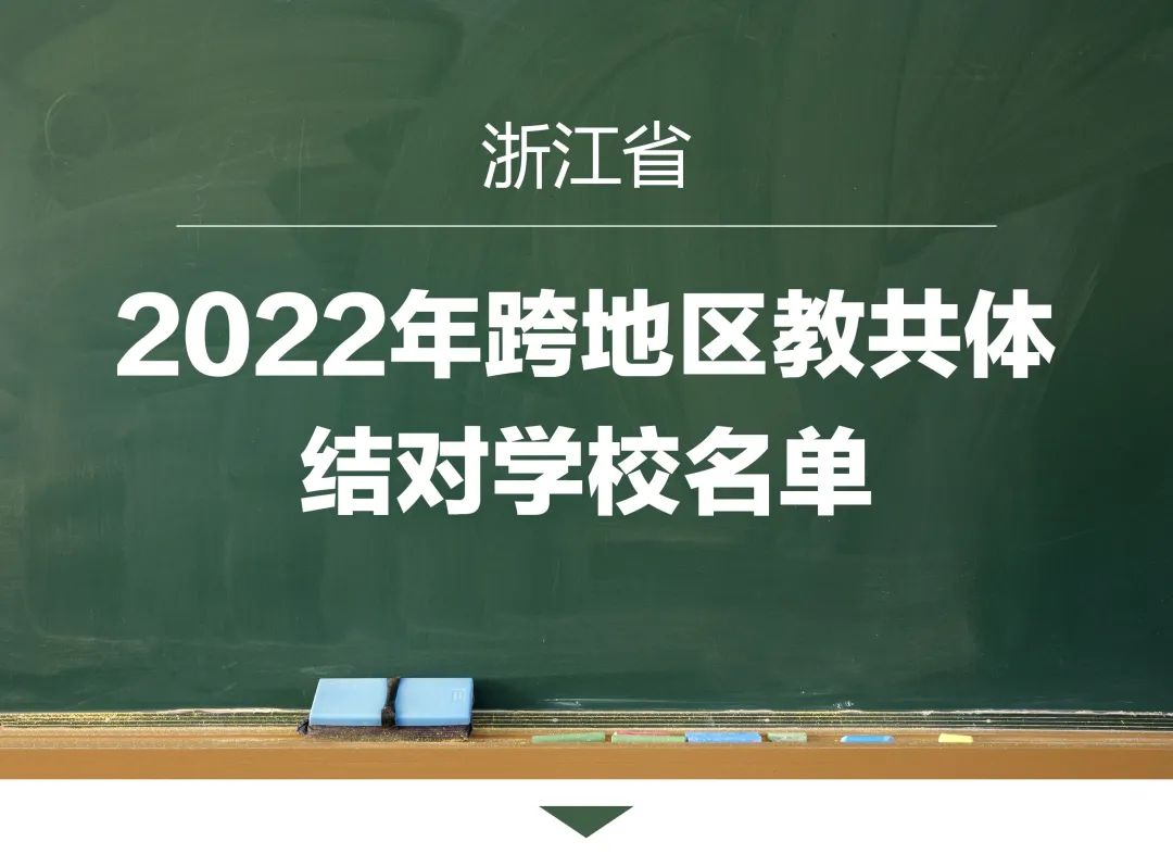 516所！浙江2022年跨地区教共体结对学校名单来了