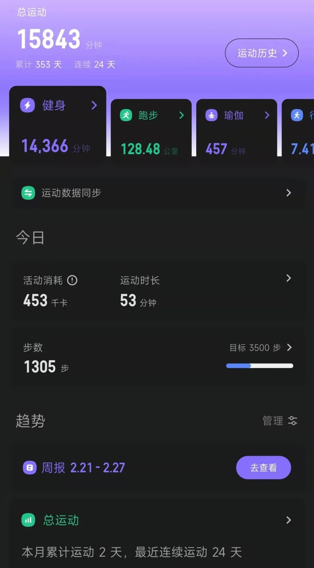 使用keep最大的原因就是方便,在家里就可以运动,也不需要专门去健身房