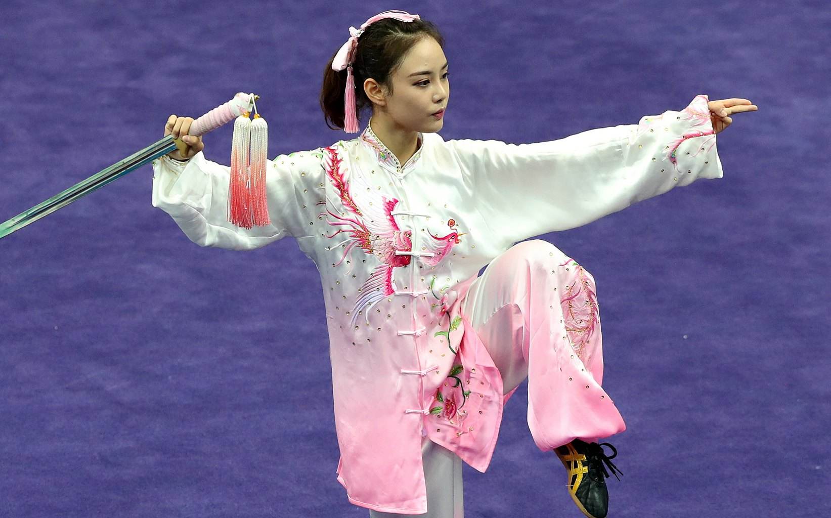 一位是第十五届世界武术锦标赛太极拳冠军梁壁荧,她曾经两度登上春晚