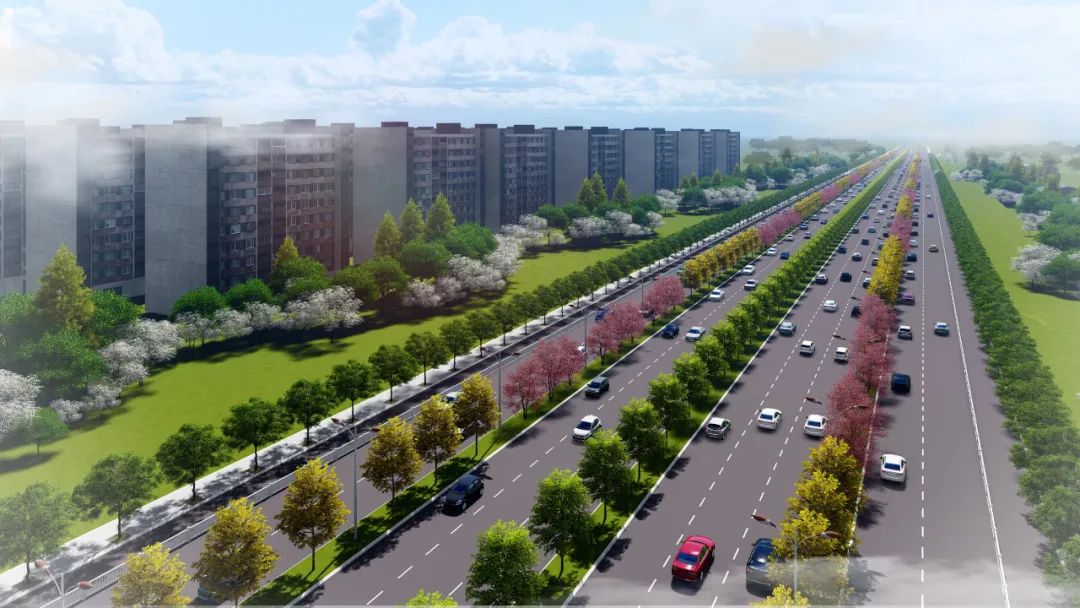 迎宾大道二期快速化改造项目效果图此次迎宾大道快速化改造将对过往