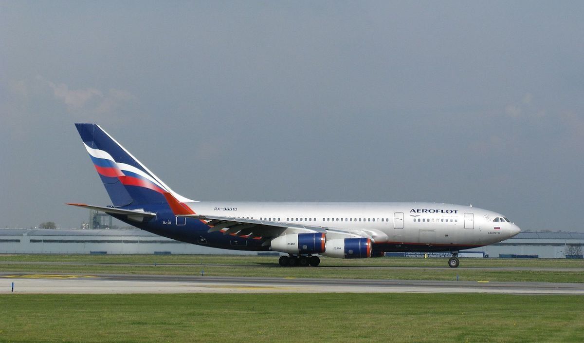 俄罗斯的伊尔96飞机正飞往美国华盛顿