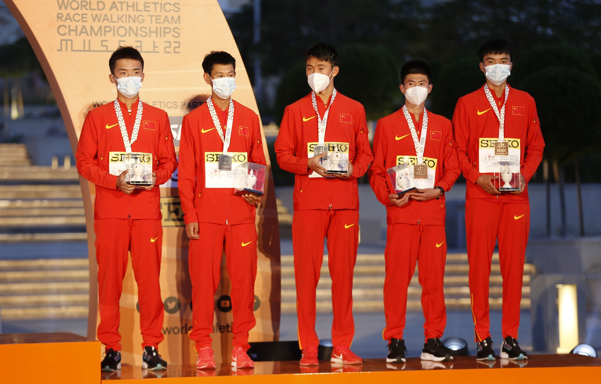 田径世界竞走团体锦标赛中国队获男子20公里团体亚军