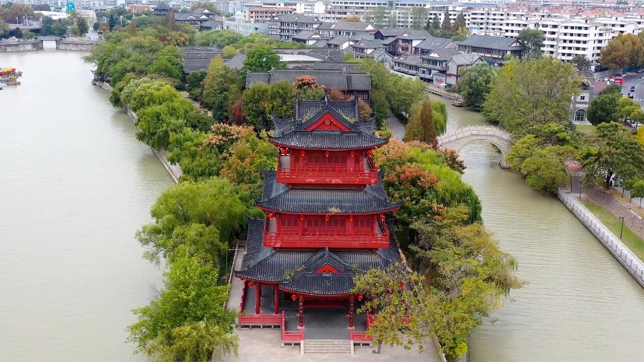 航拍淮安里运河,承载着淮安千年的运河文化__财经头条