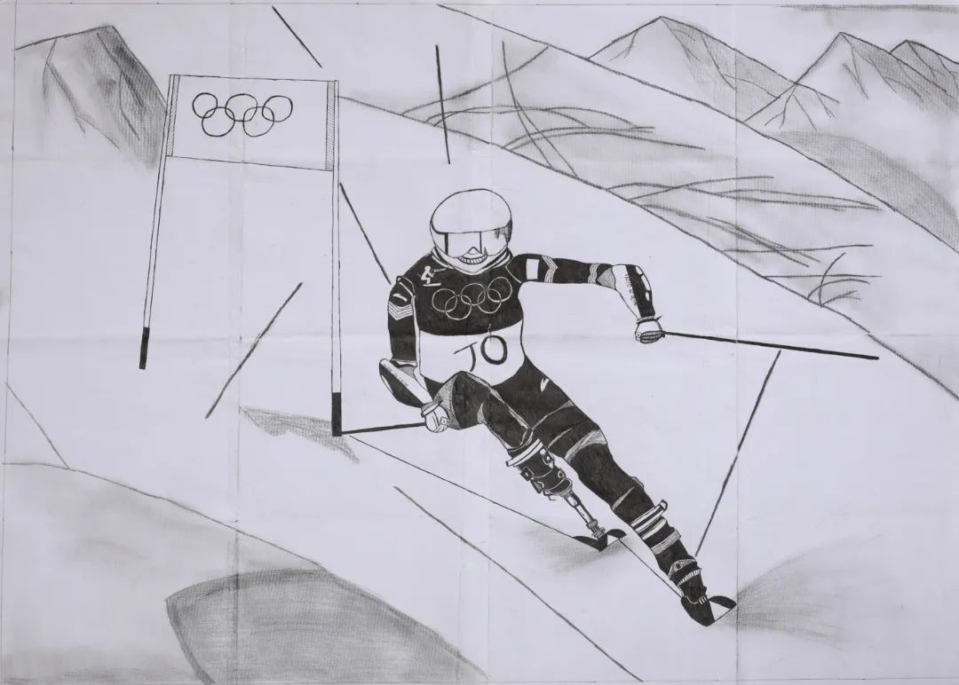 关于冬奥会的线描画图片
