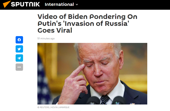 呃…拜登：“普京决定入侵俄罗斯”