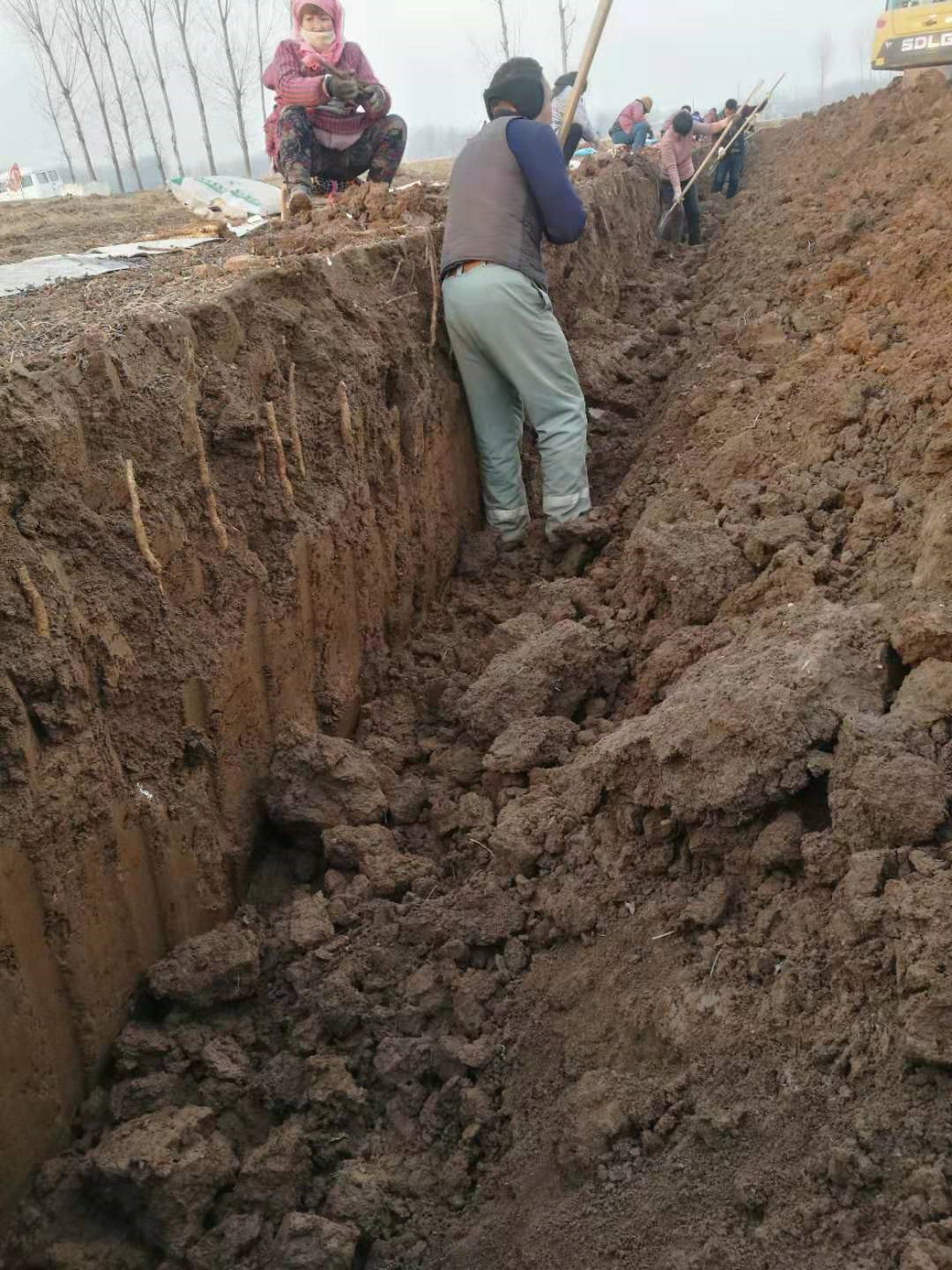 先用人工挖开很深的沟