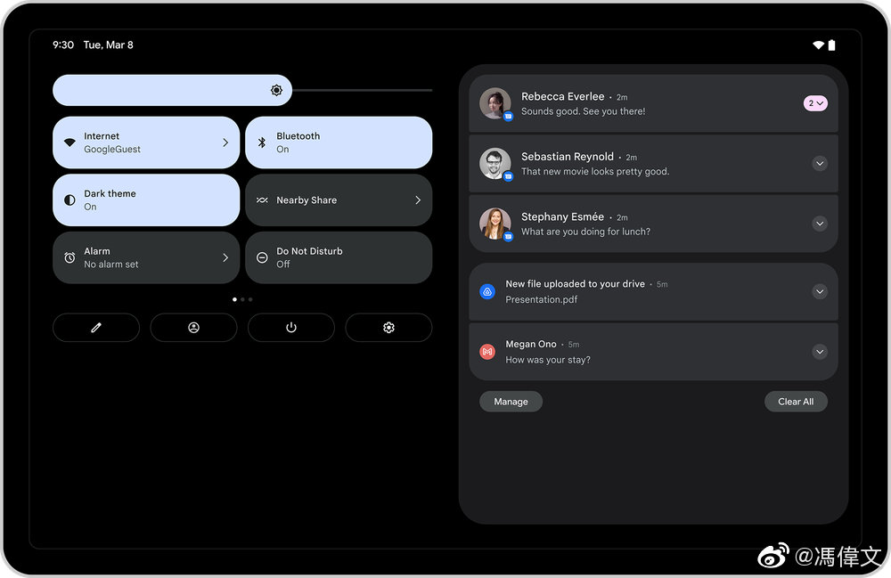 Google 今天发布的 Android 12L 的布局界面介绍……|Google|Android|华为平板_新浪新闻