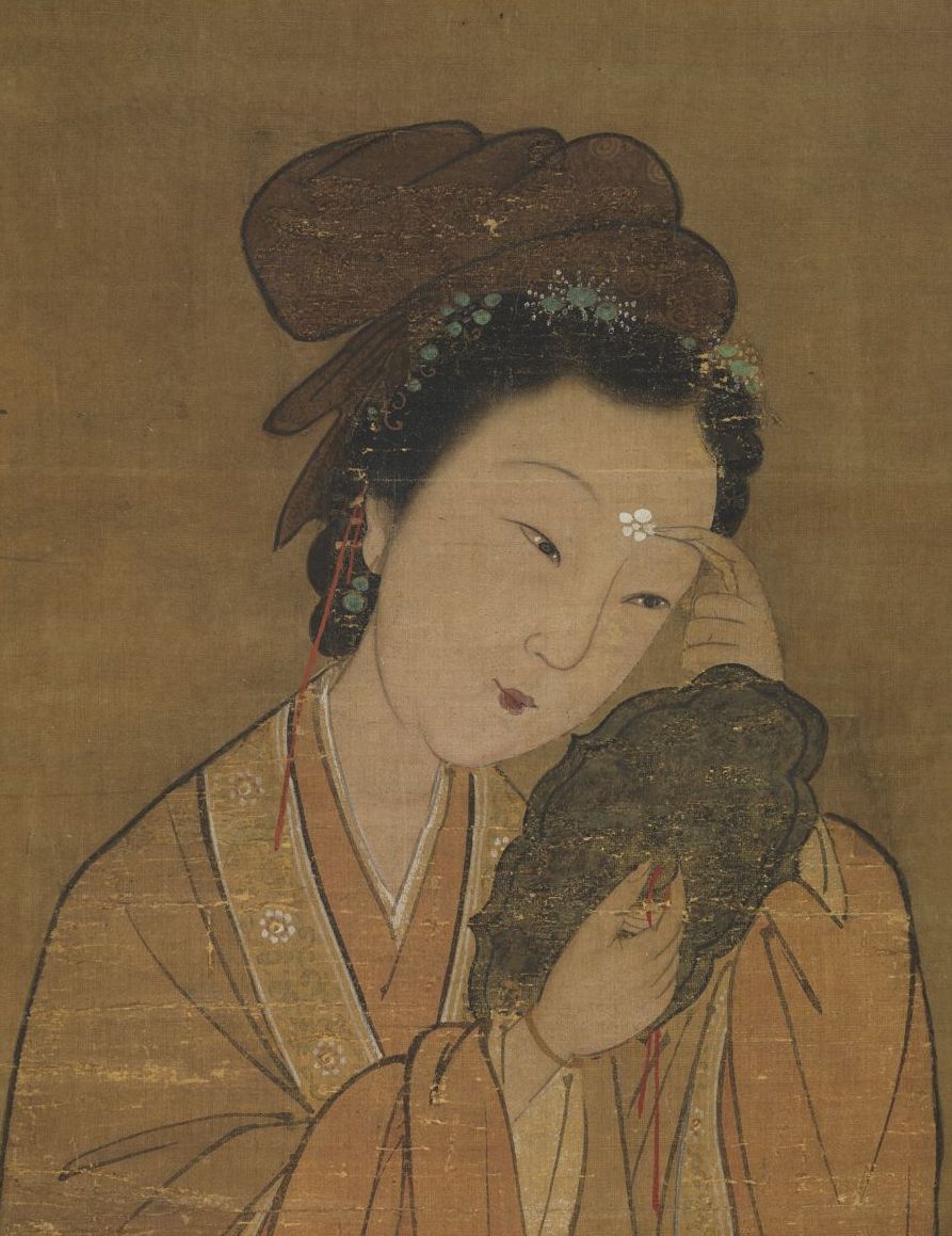 (旧传)元人 《画梅花仕女》轴(局部) 台北故宫博物院藏