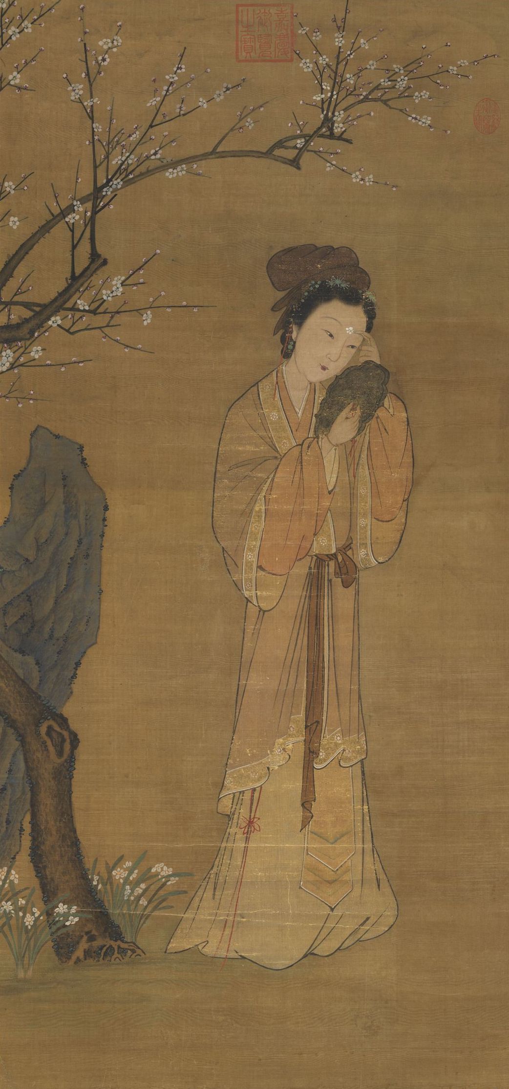 (旧传)元人 《画梅花仕女》轴 台北故宫博物院藏