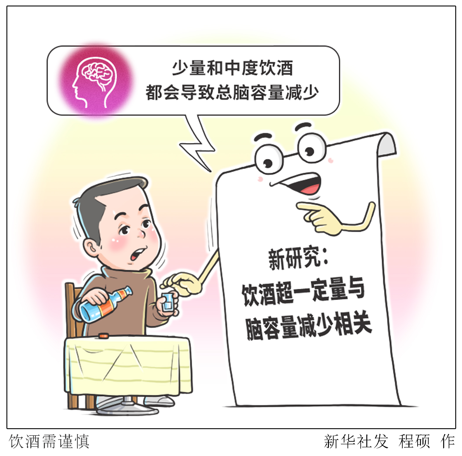 新华社图表,北京,2022年3月8日    漫画:饮酒需谨慎    《参考消息》3