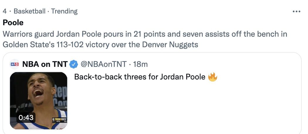 冲上热搜!普尔两记三分杀死比赛 5战豪取119分狂飙23记三分休闲区蓝鸢梦想 - Www.slyday.coM 冲上热搜!普尔两记三分杀死比赛 5战豪取119分狂飙23记三分休闲区蓝鸢梦想 - Www.slyday.coM