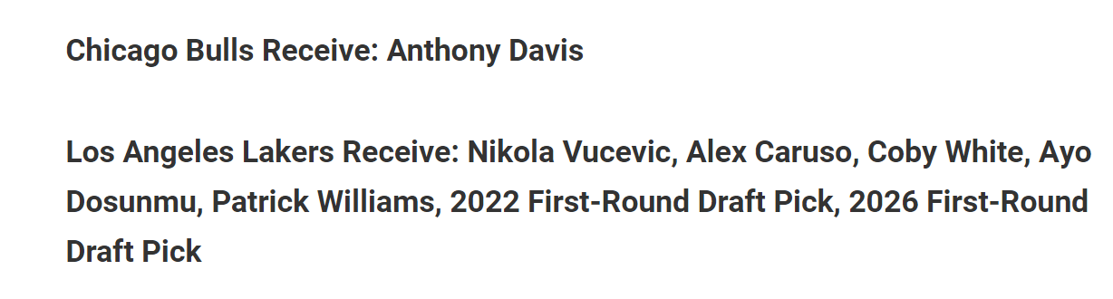 美媒列浓眉哥1换7方案:湖人获5新星+2首轮,公牛队打造新三巨头休闲区蓝鸢梦想 - Www.slyday.coM 美媒列浓眉哥1换7方案:湖人获5新星+2首轮,公牛队打造新三巨头休闲区蓝鸢梦想 - Www.slyday.coM