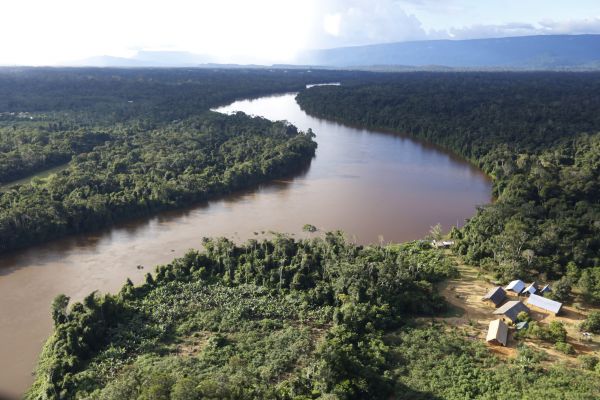 巴西罗赖马州的亚马孙雨林原住民村落。新华社