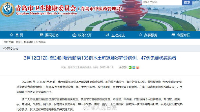 青岛市新增135例本土确诊休闲区蓝鸢梦想 - Www.slyday.coM