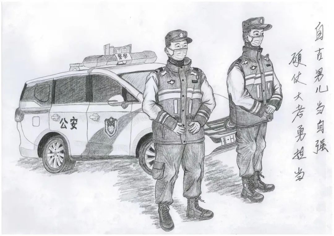 这名新警用速写记录着抗疫一线警察的故事