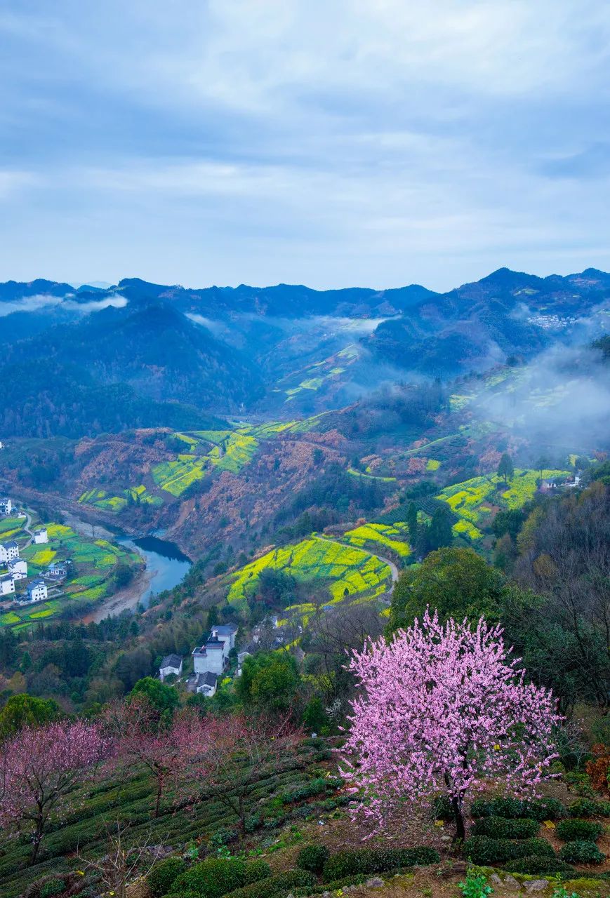 春回大地,安徽歙县石潭村春季自然风光.