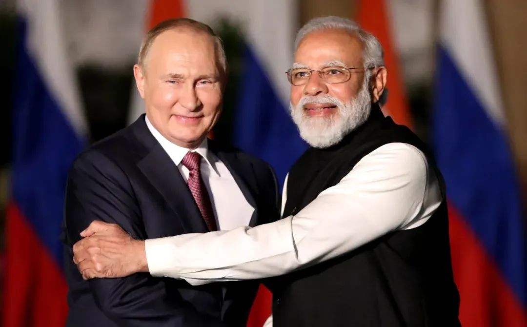 ▲当地时间2021年12月6日，印度新德里，俄罗斯总统普京与印度总理莫迪举行会晤。图/IC photo