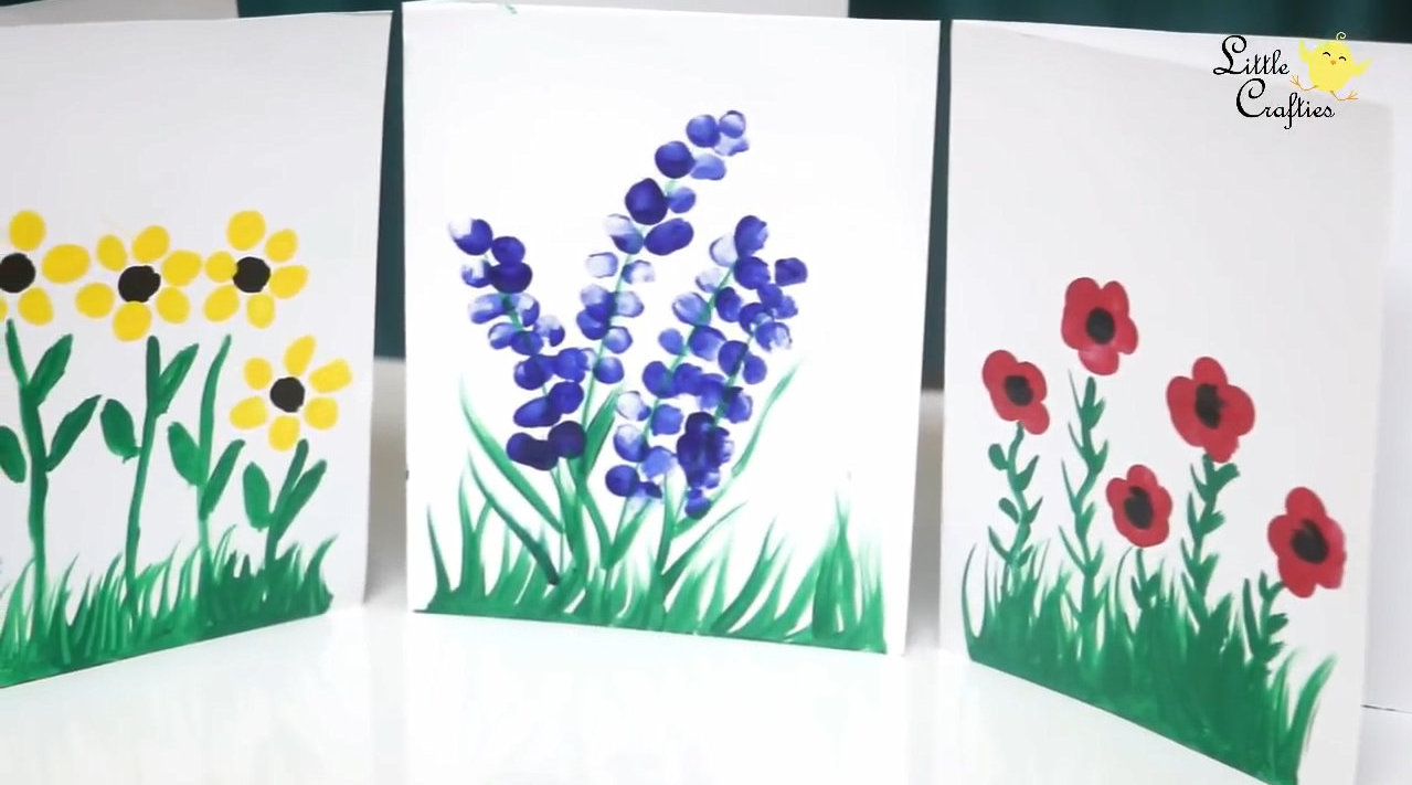 手部精细运动&艺术启蒙:花朵手指画