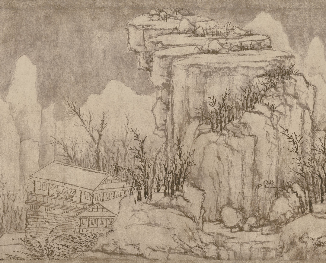 元代画家黄公望《快雪时晴图》局部