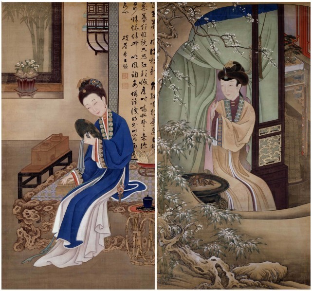 清宫旧藏绢本雍正十二美人图