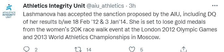 曝俄竞走名将成绩被取消！切阳什姐有望递补获伦敦奥运金牌休闲区蓝鸢梦想 - Www.slyday.coM