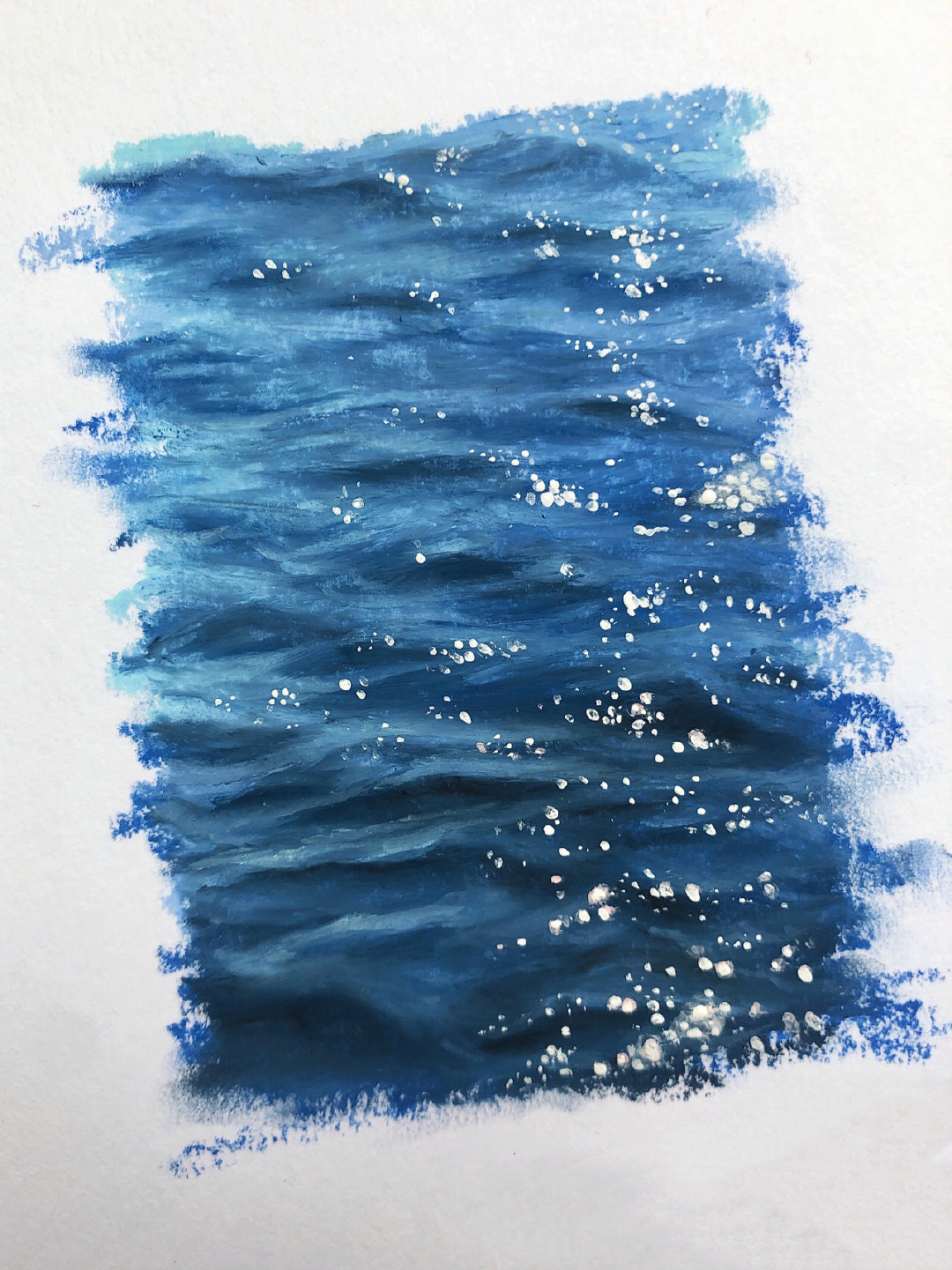 波光粼粼大海油画棒速涂