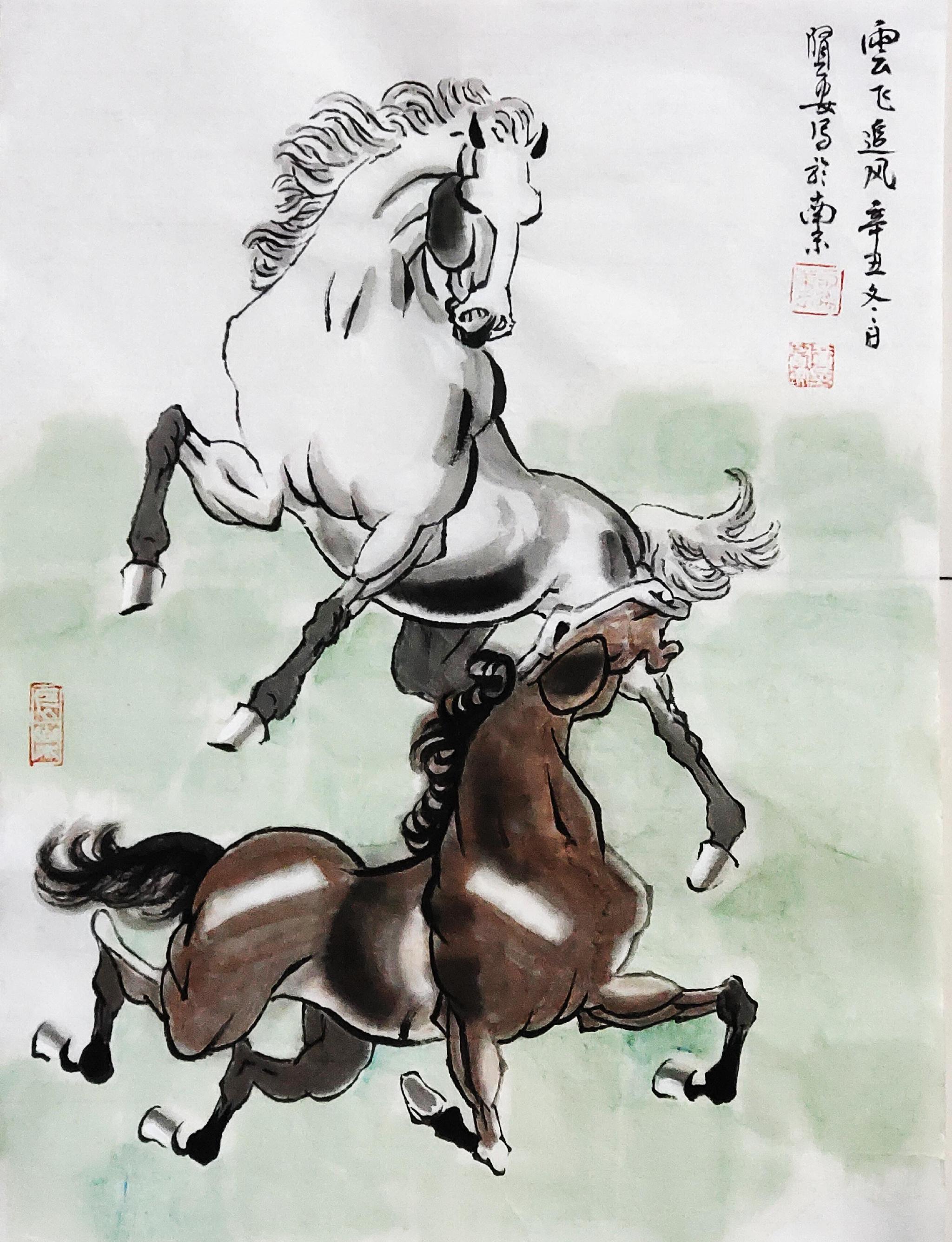 当代画马最具实力画家黄贤安骏马作品赏析