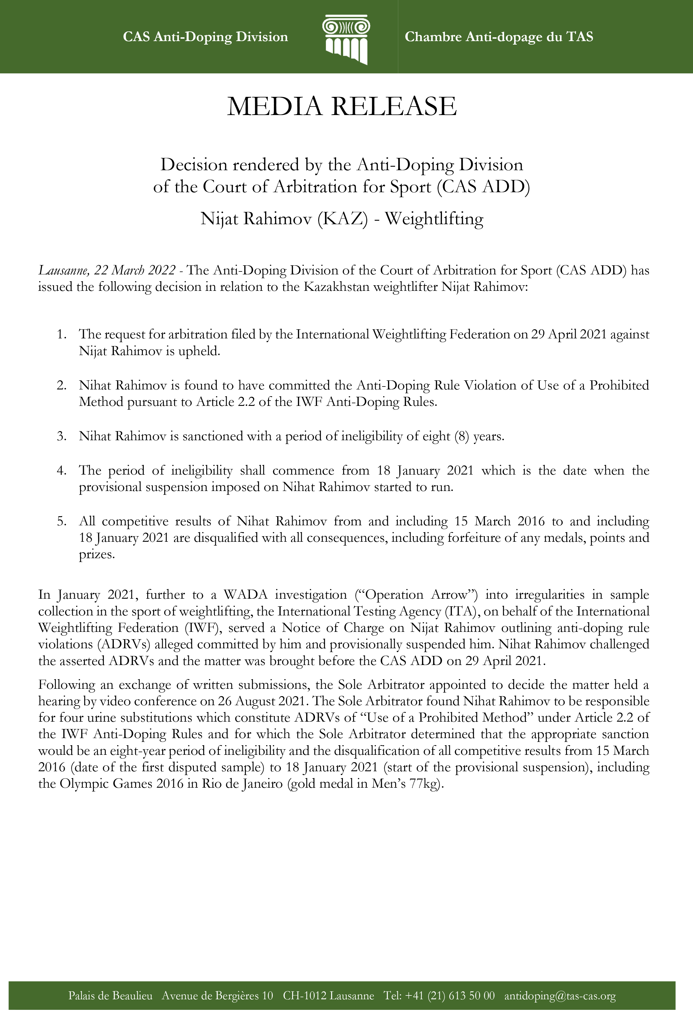 对手涉嫌服用禁药 吕小军有望递补获里约奥运金牌休闲区蓝鸢梦想 - Www.slyday.coM