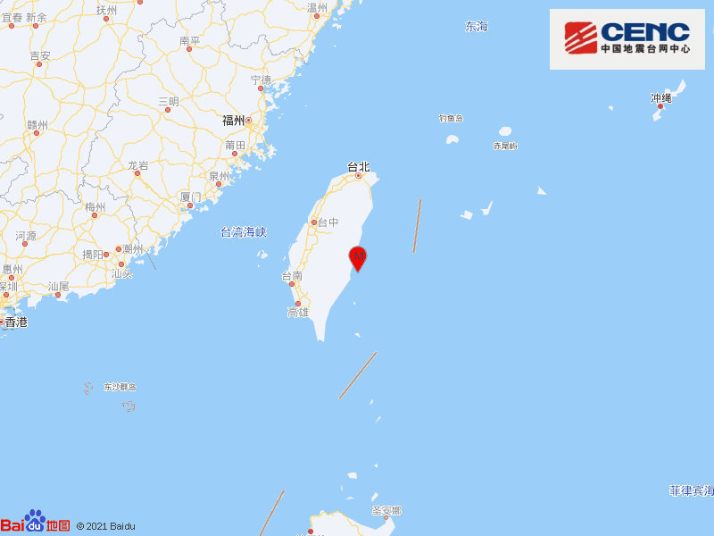台湾东部发生多次地震，最大震级6.6级