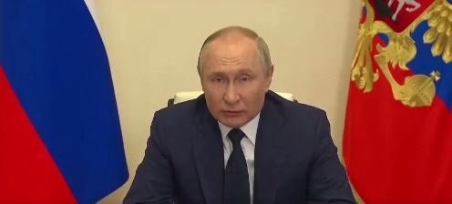 普京在23日的政府会议上 视频截图