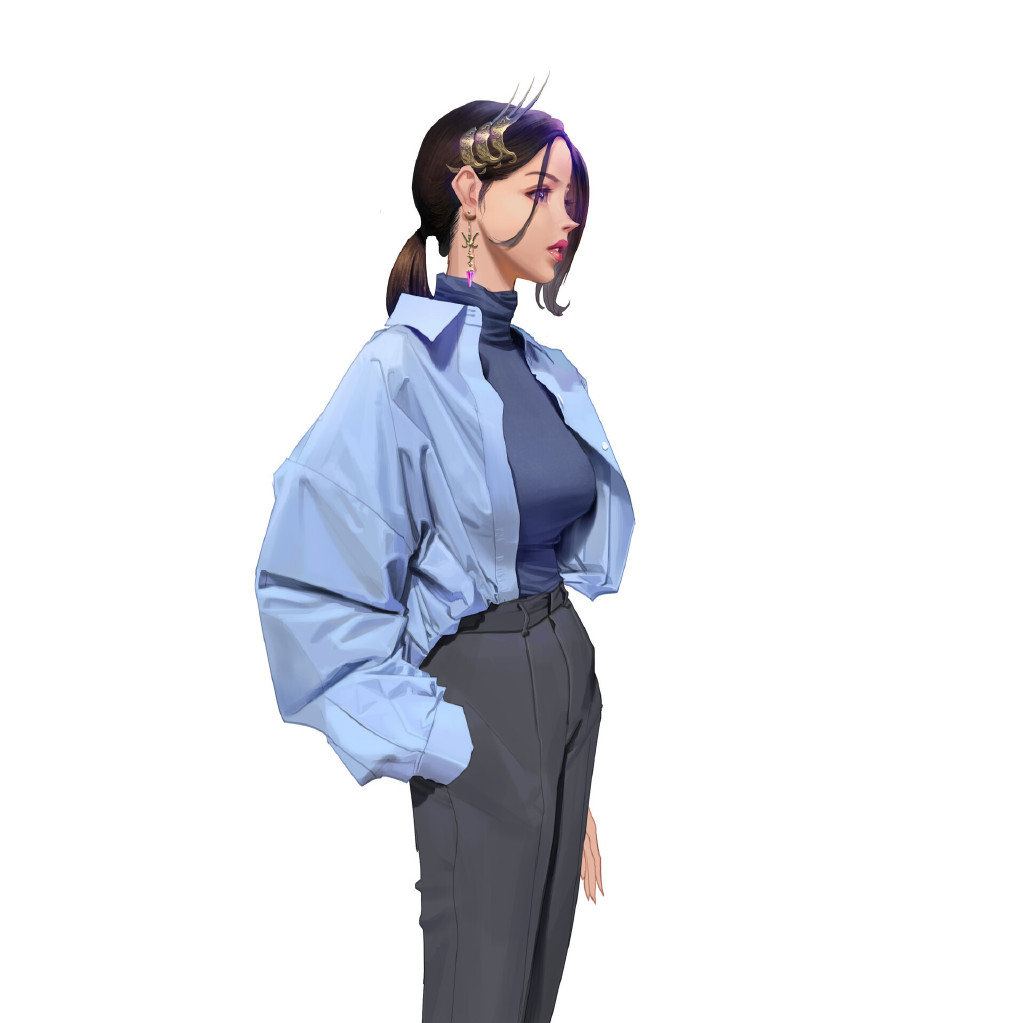 来自韩国插画师 333915 wonbin lee 少女服装配搭绘画作品