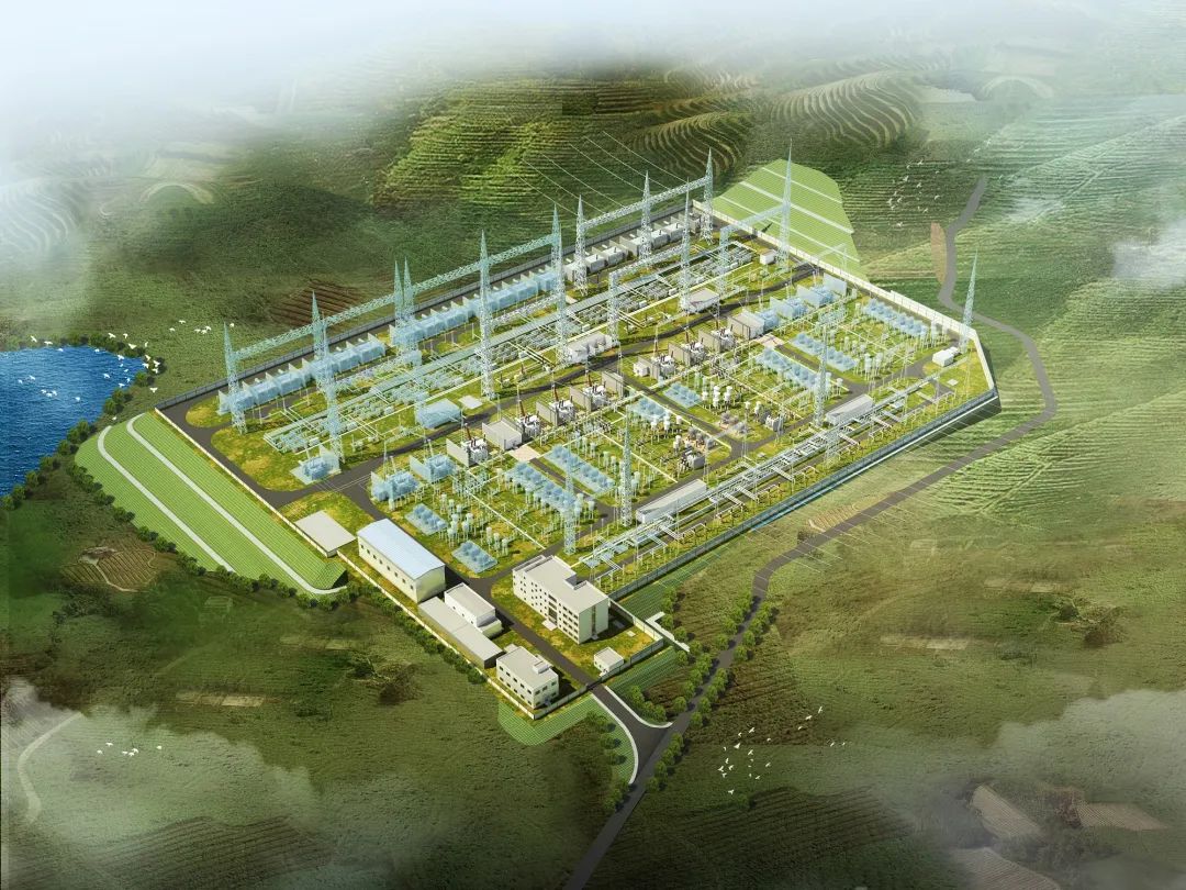 福州—厦门1000千伏特高压交流工程长泰变电站效果图