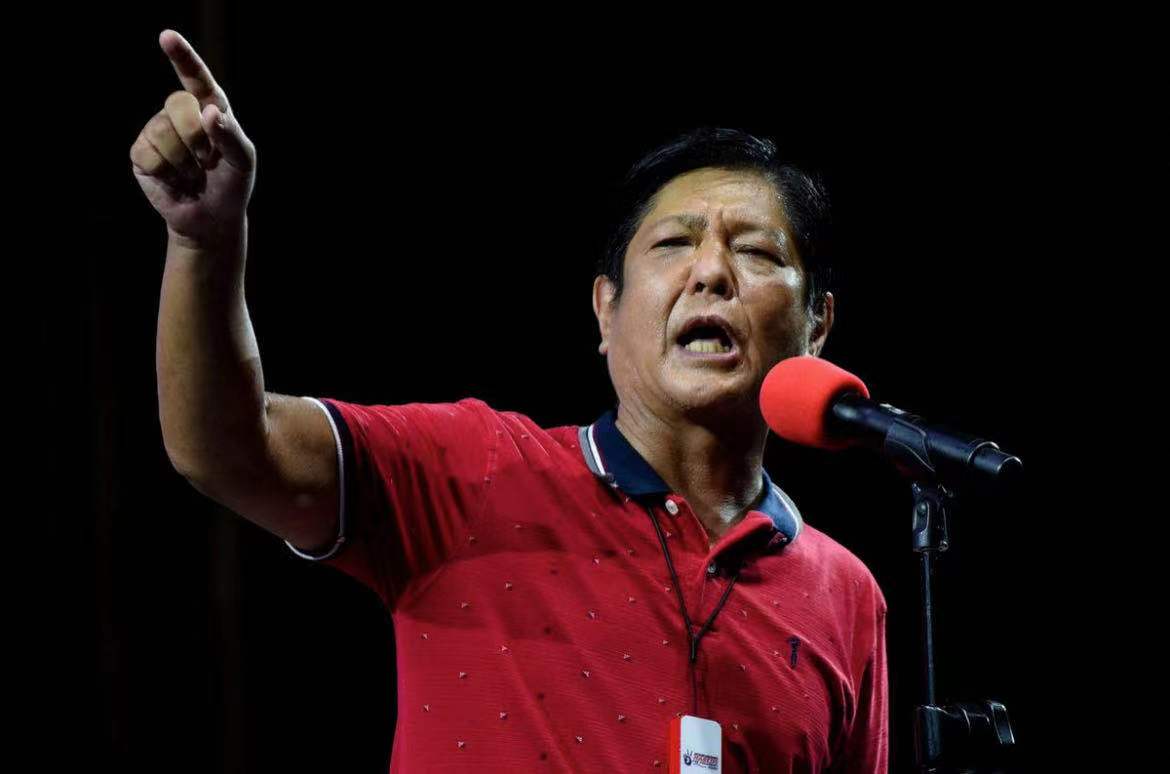 菲律宾总统候选人小马科斯。路透社报道截图