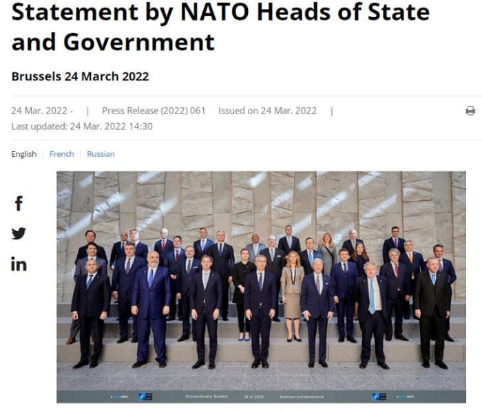 图片来源：北约官网报道截图