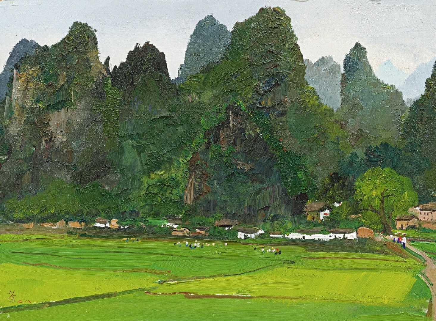 桂林山村,吴冠中的油画风景
