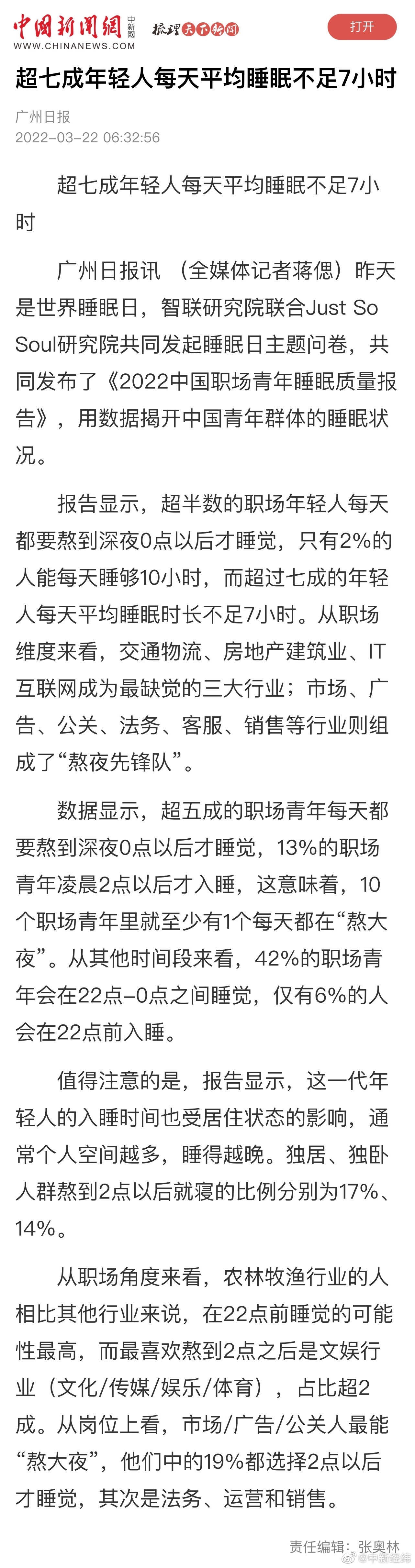 超七成年轻人每天平均睡眠不足7小时你每天平均睡几小时？休闲区蓝鸢梦想 - Www.slyday.coM