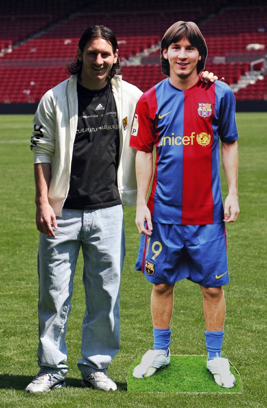 和自己合影的梅西